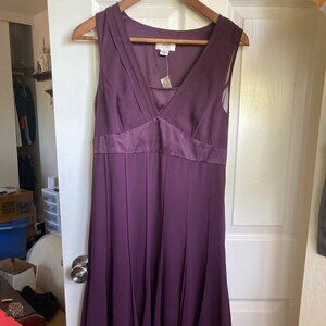 NWT Women Ann Taylor Loft Deep Purple Dress